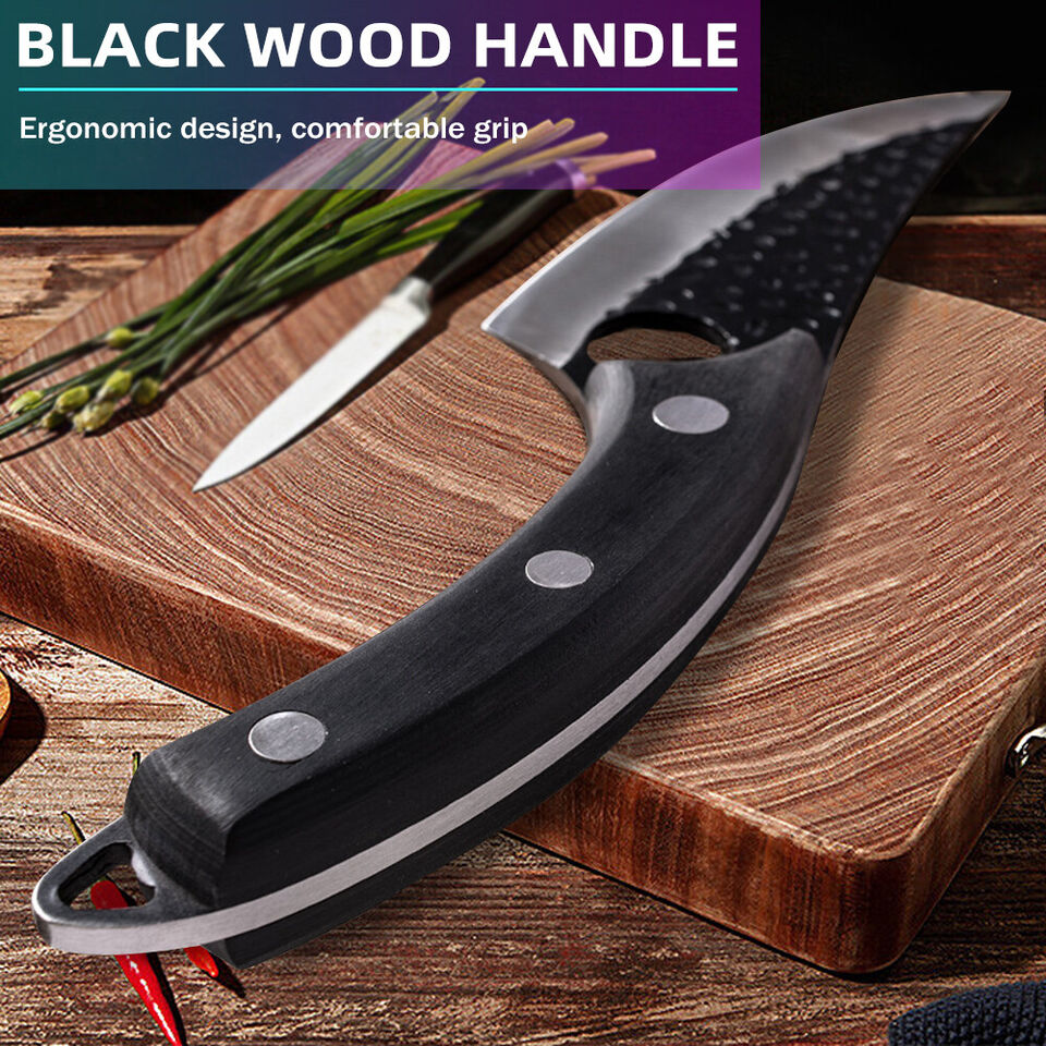 Hunters Serbian Forged Chef Knife Kitchen Butcher Boning Cleaver Hunting Knife Japanese Kitchen Boning Butcher With Leather Sheath