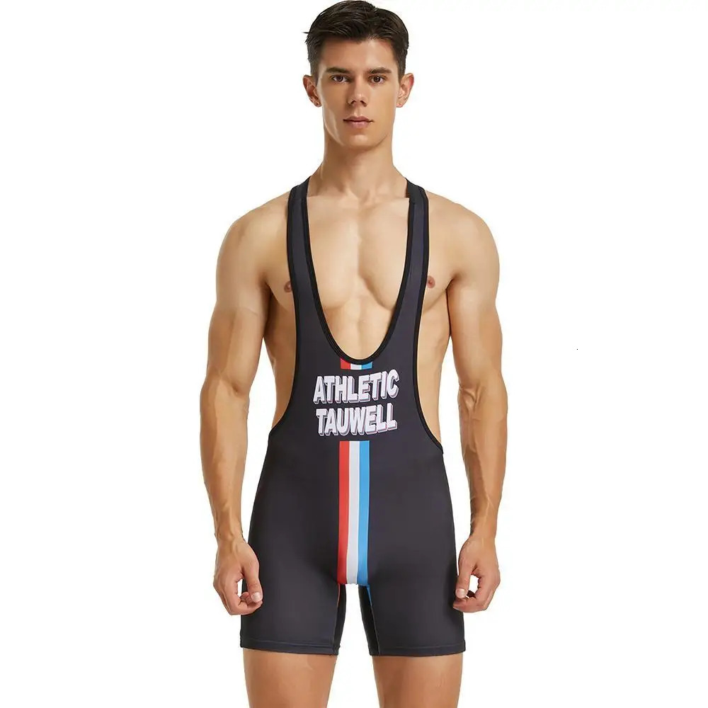 SEOBEAN Mens Undershirts Bodysuit Wrestling Singlet Fitness Workout One-piece Vest Bodywear Underwear Bodybuilding Jumpsuit 240711