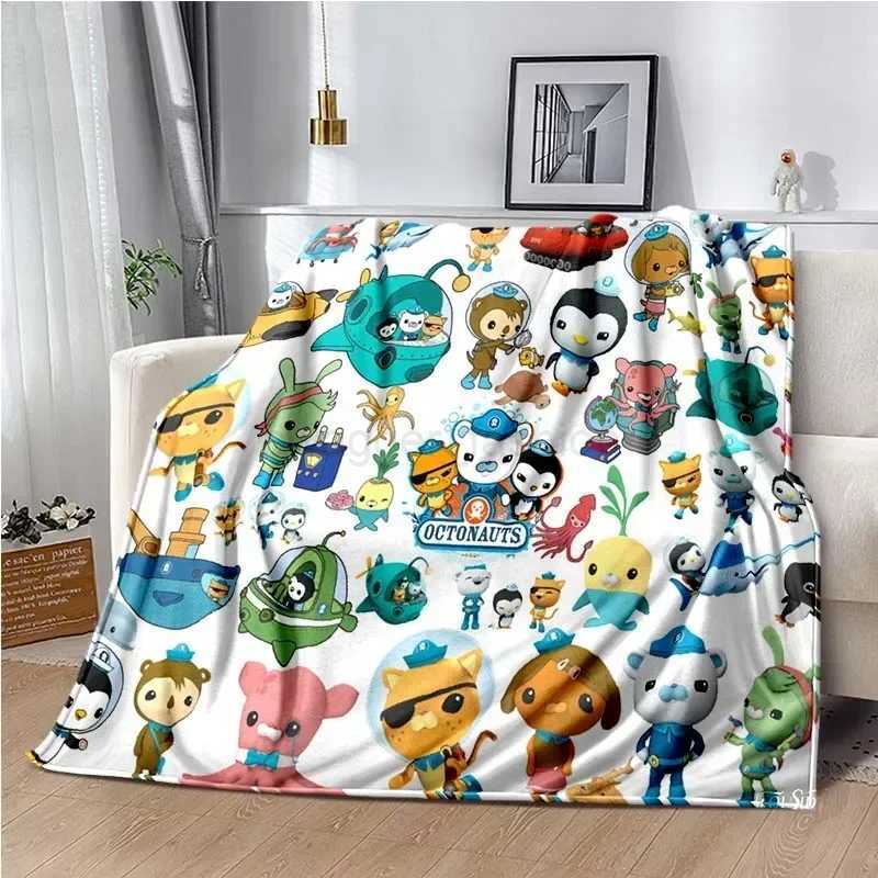 O-Octonauts Cartoon Anime Soft Plush BlanketFlannel Blanket Throws Blanket for Living Room Bedroom Bed Sofa Picnic Cover KidsB270712