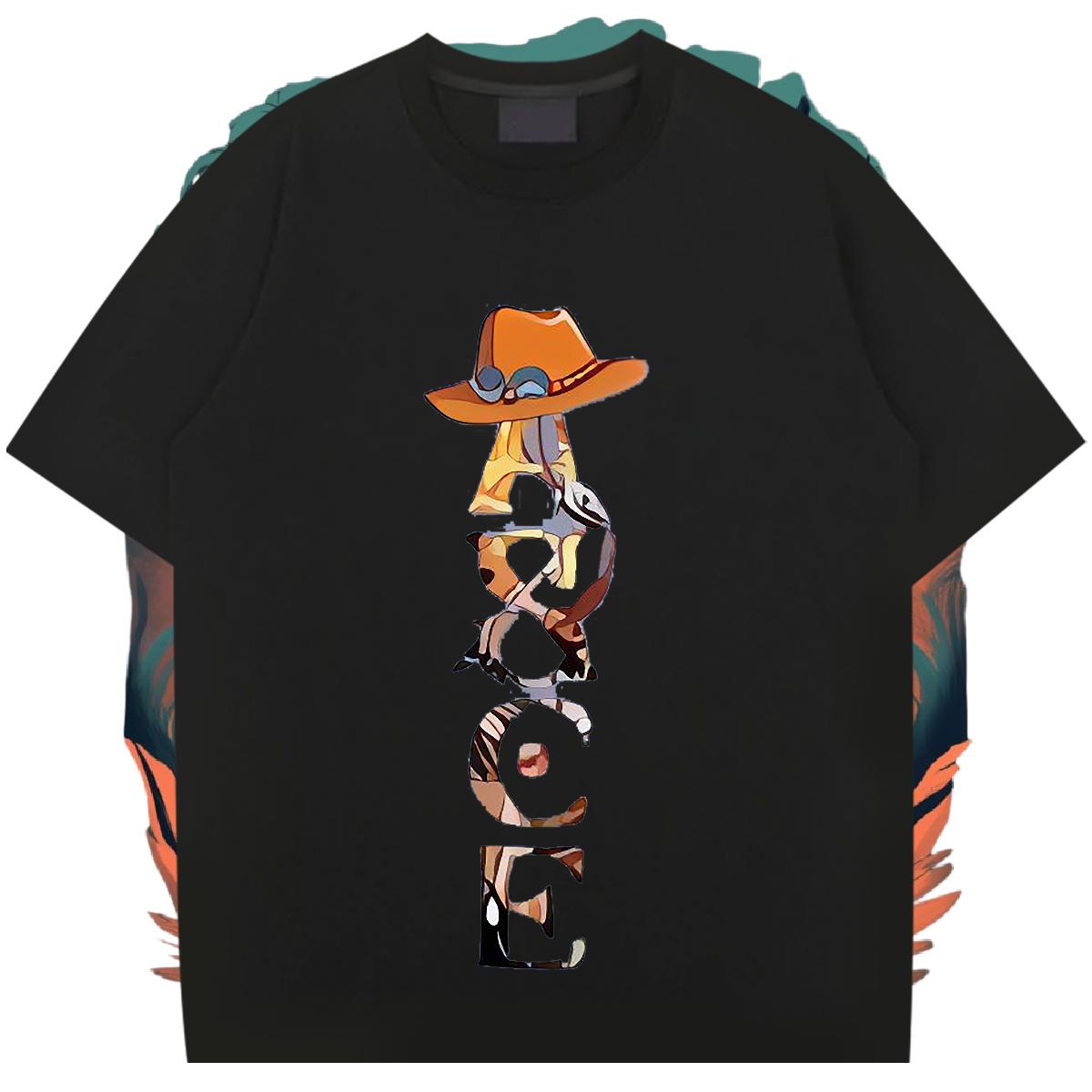 Fashion Man T Shirts Cartoon Print Casual Beach Couples T Shirts Cotton Breathable Loose Fit