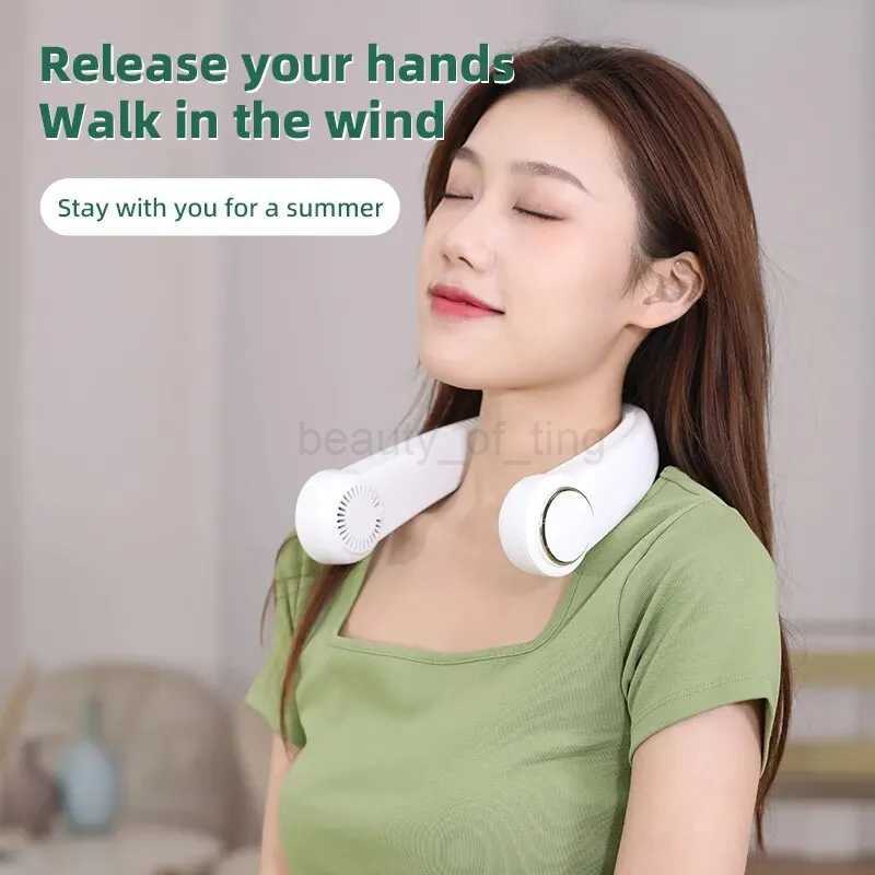 Lazy Person Wlth Multlple Wlnd Speeds Can Adjust Portable Outdoor Small Fan USB Charglng No Leaf Hanglng Neck FanCL240712