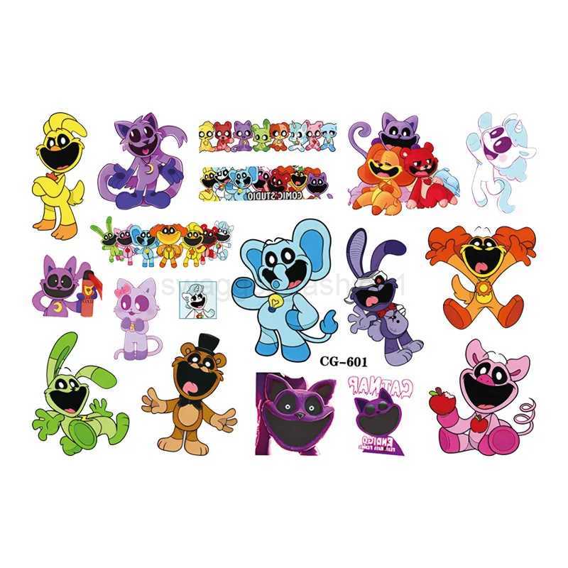 1Pcs Smiling Critters Tattoo Stickers Temporary Tattoos For Kids Birthday Party Supplies Favors Cute Tattoos Stickers DecorationB240713