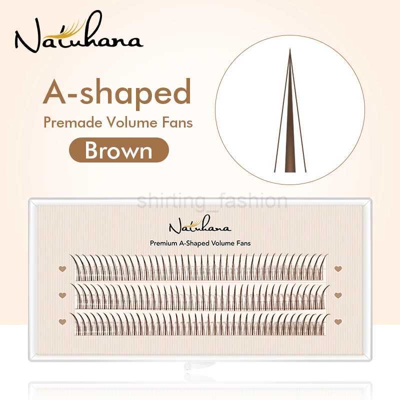 NATUHANA Black Brown A/M Shape Premade Eyelashes Makeup Individual Lashes Cluster Spikes Lash Wispy Fluffy False EyelashesCL240713