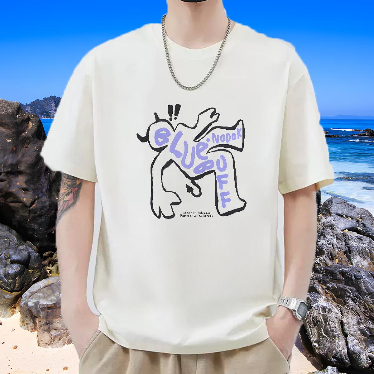 Casual New T Shirt For Man Custom Print Oversized Men Clothes T-Shirt Street Casual Cotton Breathable Short Sleeve High Quality Tops