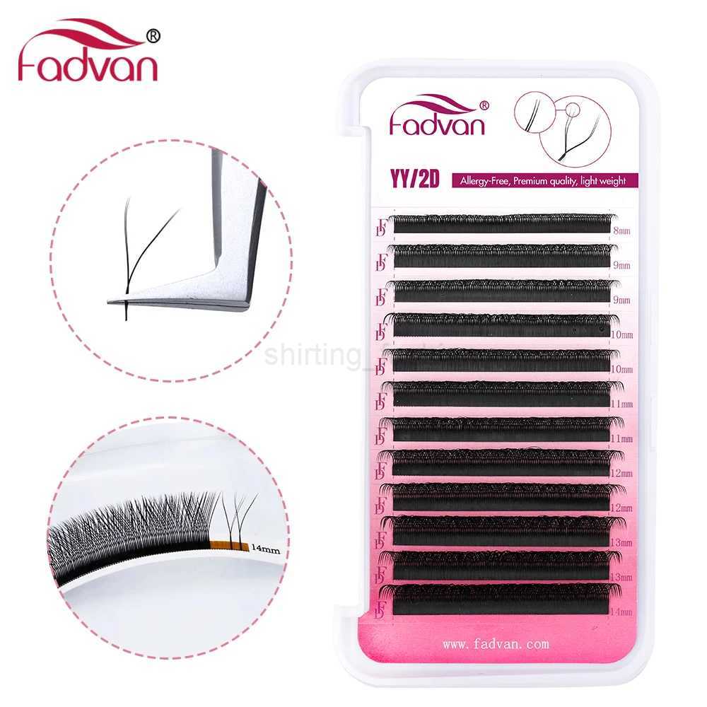Fadvan Y Shape False Eyelash Extensions YY Fake Eye Lash Building Mesh Surround Cross Y Lashes Split TipsCL240713