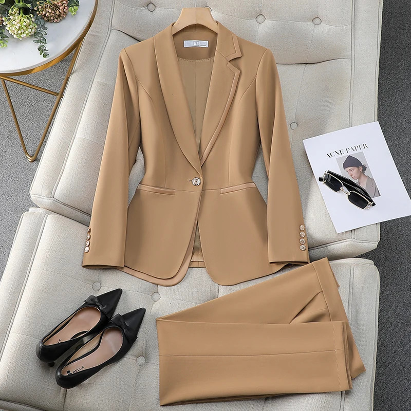 ZJYT Korean Fashion Office Blazers for Women Spring Long Sleeve Plus Size Jacket Coat Office Lady Veste Femme Blazer Suits Blue 240712