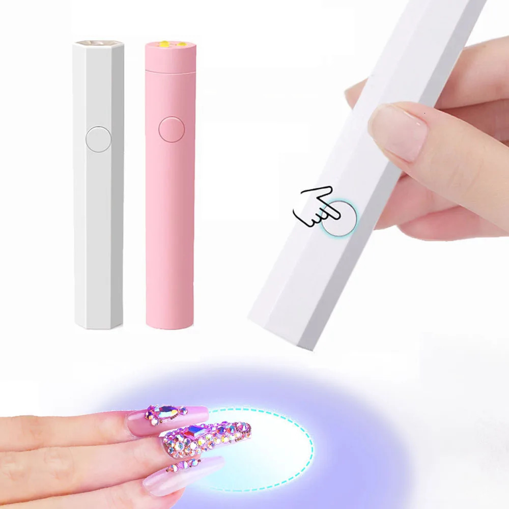 HALAIMAN Mini Portable Flashlight Nail Dryer Uv Led Lamp For Gel Nails Polish Drying Lamp Manicure Nail Art Tools Machine 240713