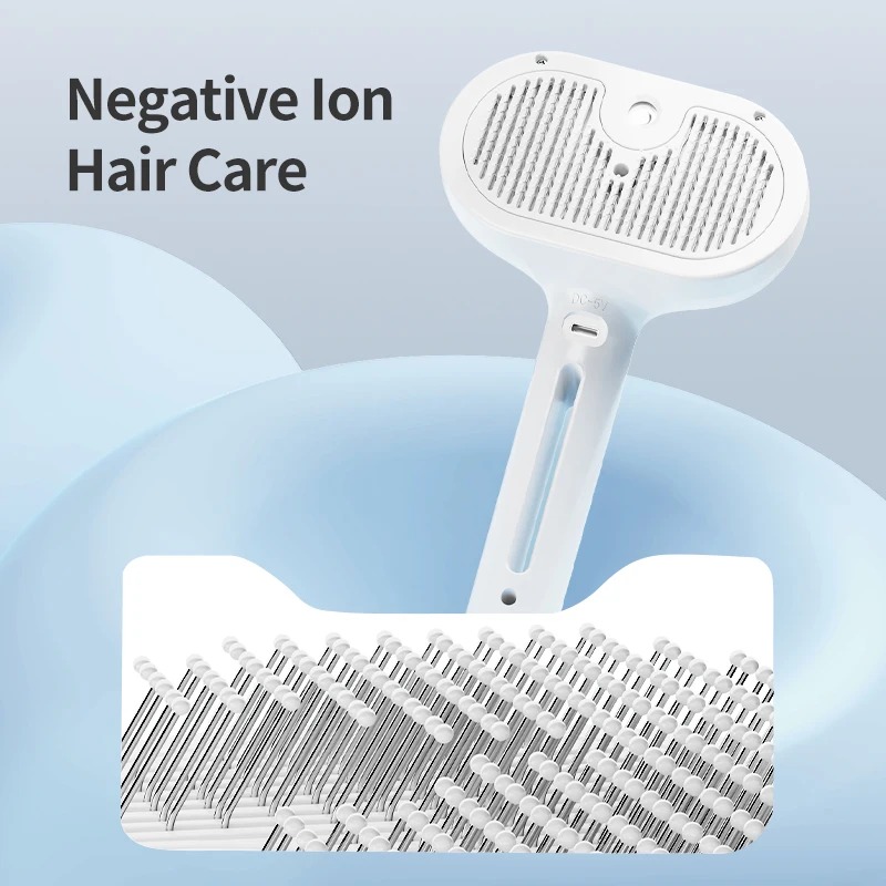 Pet Automatic Spray Hair Comb Cat Hair Straightening Brush for Pets Dog Rechargeable Hair Removal Comb Cat Grooming Brush