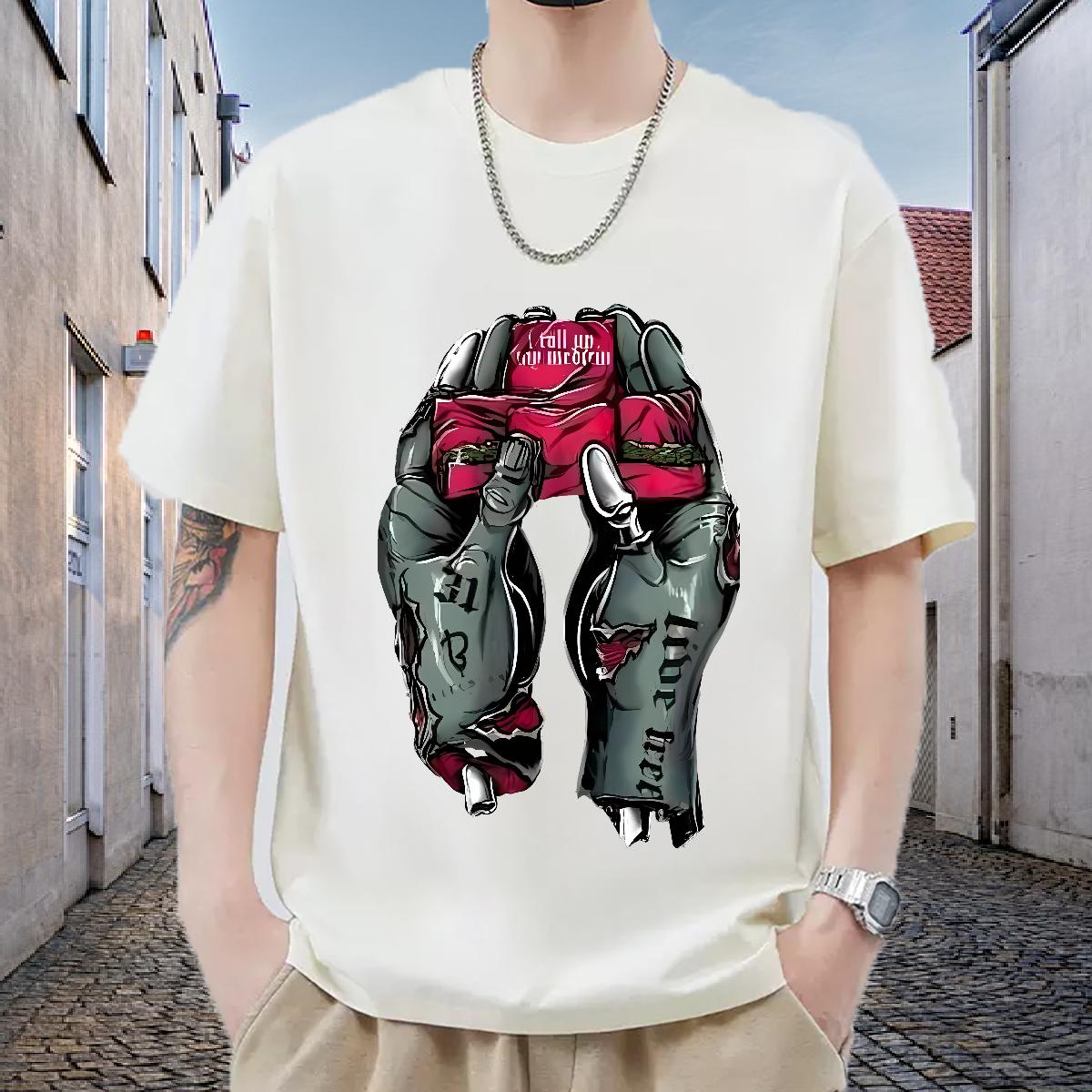 Soft Men Tees Crew Neck Cotton Breathable Street T shirt Asian Size Designer Tops Tees