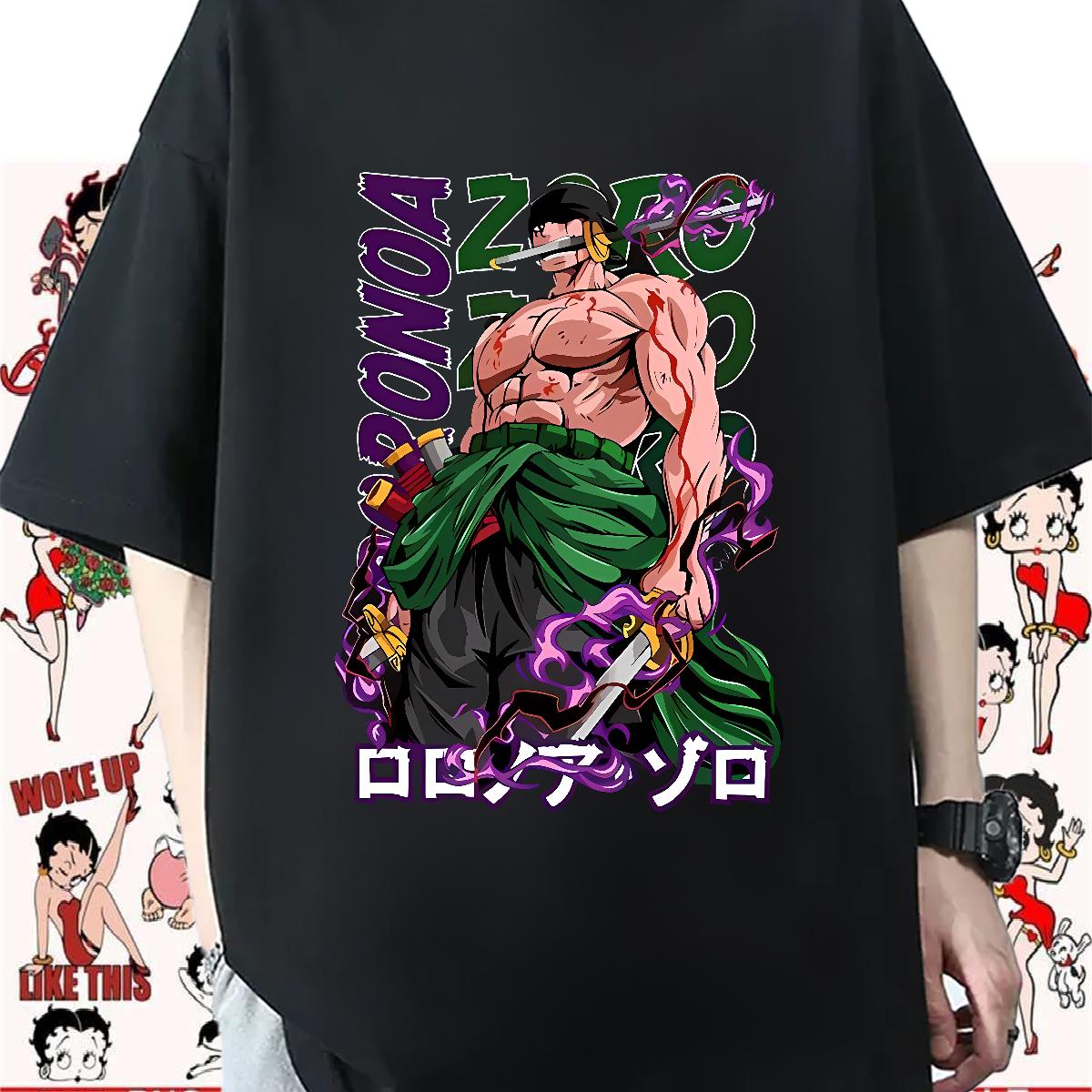 Popular Men Clothes T-Shirt Cotton Breathable Soft Street Mens T Shirts Anime Print Brand Tees Shirts