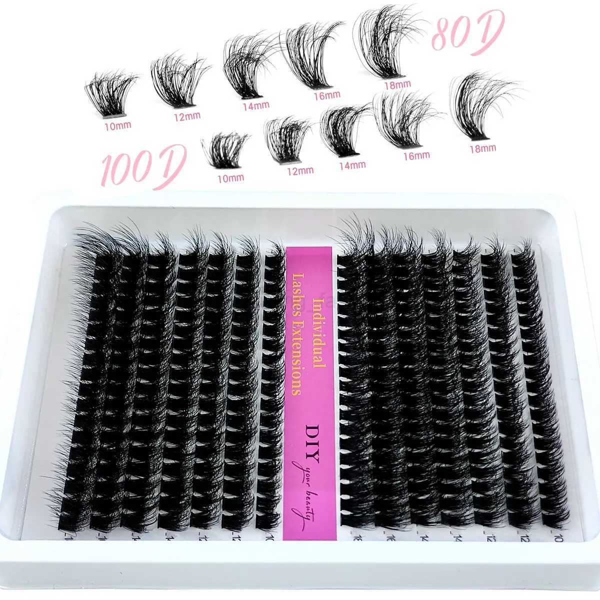 14 Rows 5D Fluffy Cluster Lashes 40D60D/80D/100D Thick Eyelash CC/D/DD Curl 10-18mm Mix Individual Lashes DIY Lash ExtensionsCL240713