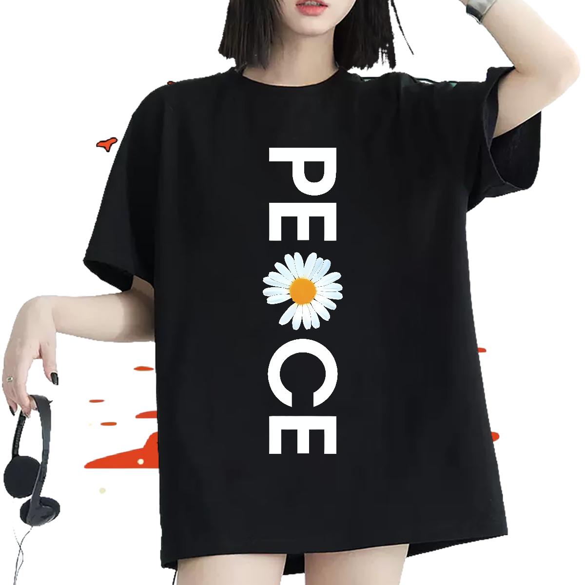 Factory Direct T Shirt For Woman Short Sleeve Cotton O-Neck Sports Street Wear Women Tshirts Floral Print 5A Clothings