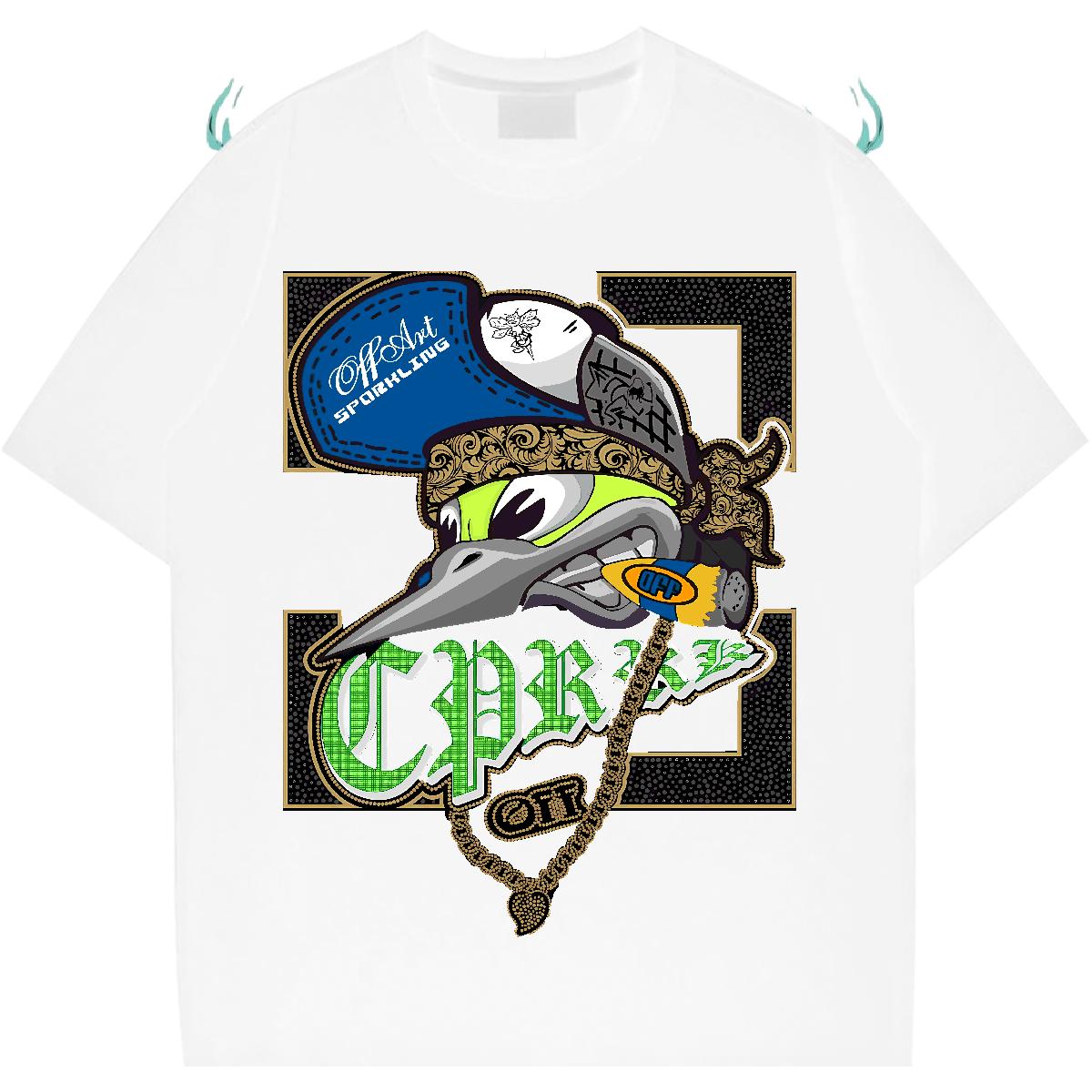 Classic T-Shirts Street Casual O-Neck Short Sleeve Cotton Men Clothes T-Shirt Designer Cartoon Printing S-3XL Wear