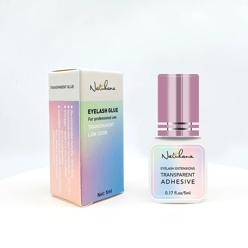 Natuhana 5ml 1 second quick drying strong false eyelash extension glue adhesive retains 5-7 weeks low odor mink eyelash glue 240713
