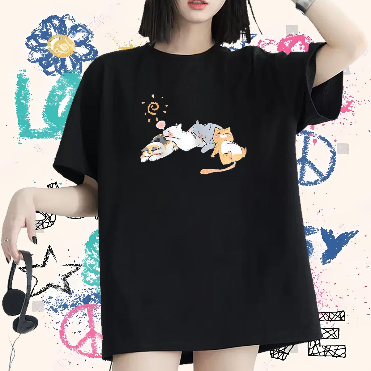 Unisex Womens T Shirts Breathable Short Sleeve Clothes Daily Wear Classic Lady T shirt DIY Printed