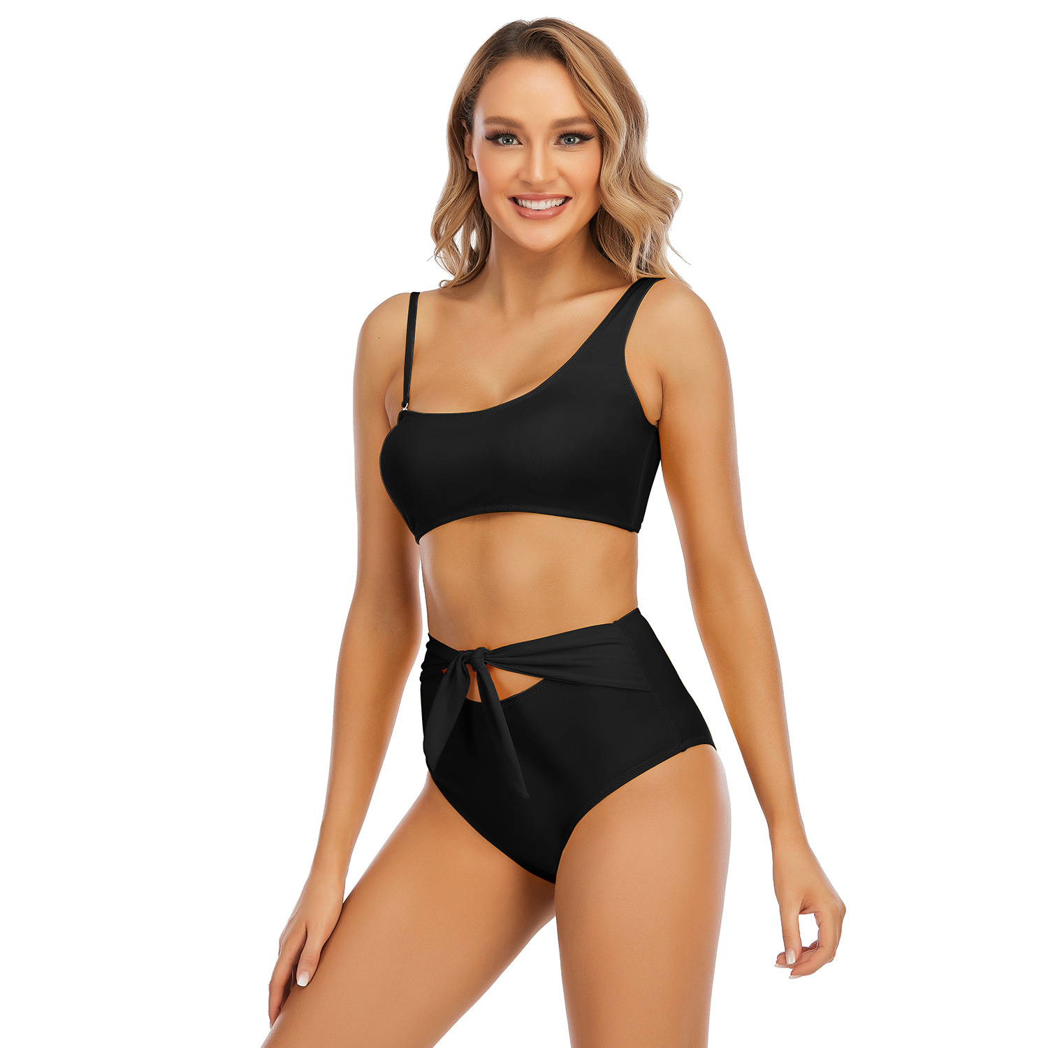 New Arrival Non-ironing French Long Fashion Leisure Time Versatile 2023 New Sexy Sling Split High Waist Bikini Open Back Swimsuit Temperament Self-cul