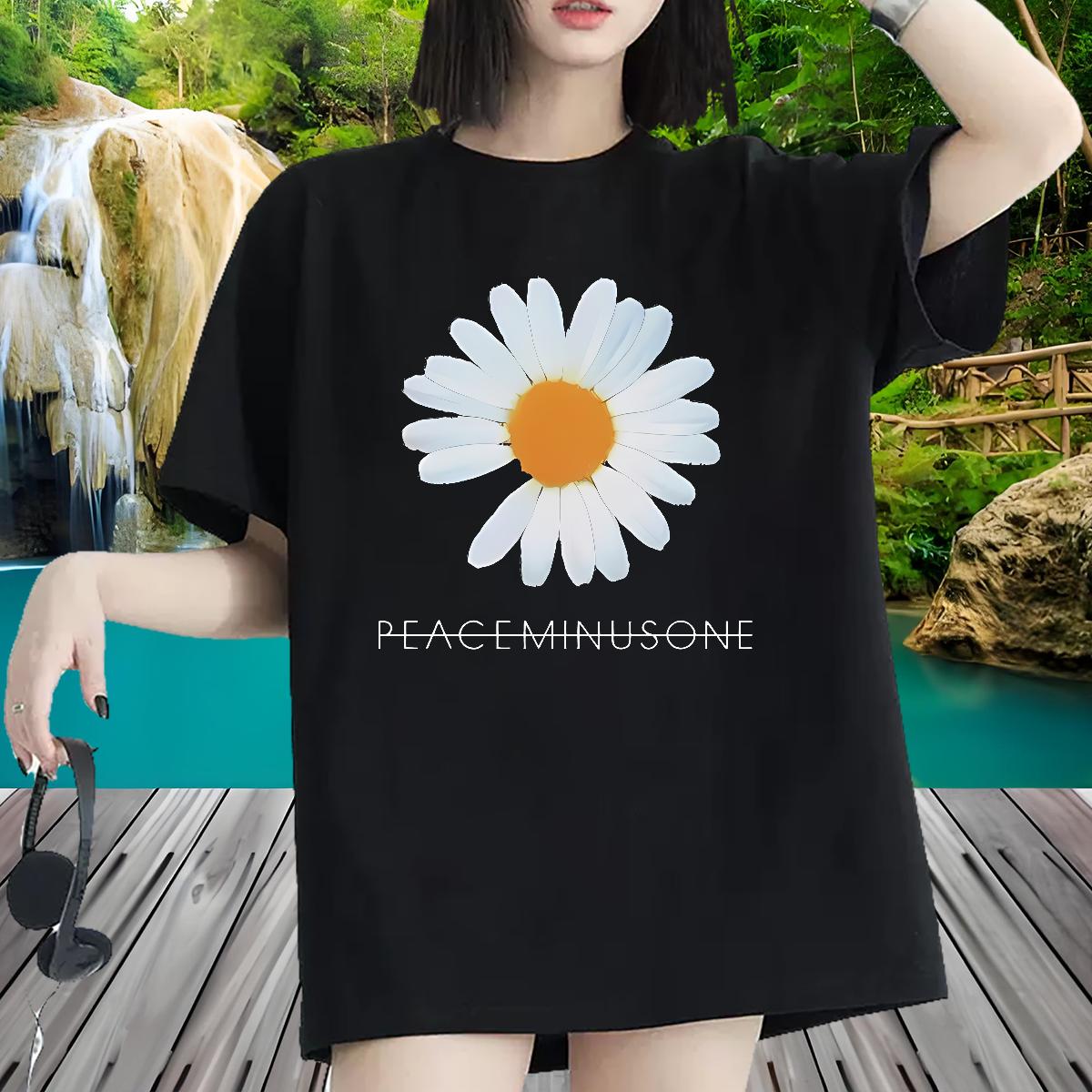 Short sleeve Cotton Soft Womens T Shirts 2024 Casual Sports Casual Lady T shirt Cartoon Floral Printing Unisex Tshirts