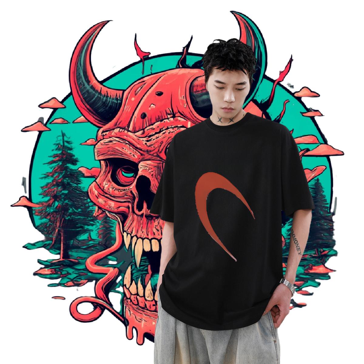 Comfortable T-Shirts Anime Printing Street Crew Neck Cotton Breathable Men Tops Tees Wholesale Custom Cartoon Tshirts