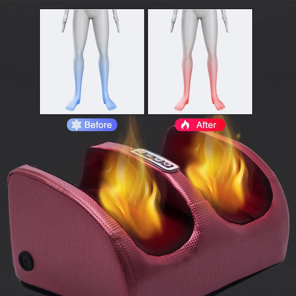 Electric foot massager for body care fatigue relief muscle vibrator optimal heating finger pressure kneading deep tissue relaxation treatment 240713