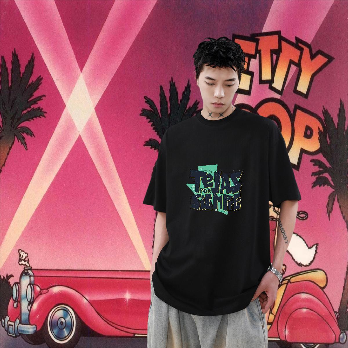 Loose Fit Man T Shirts Casual Daily Wear Short Sleeve Cotton O-Neck Tshirt for Man Woman DIY Customized Tops Tees