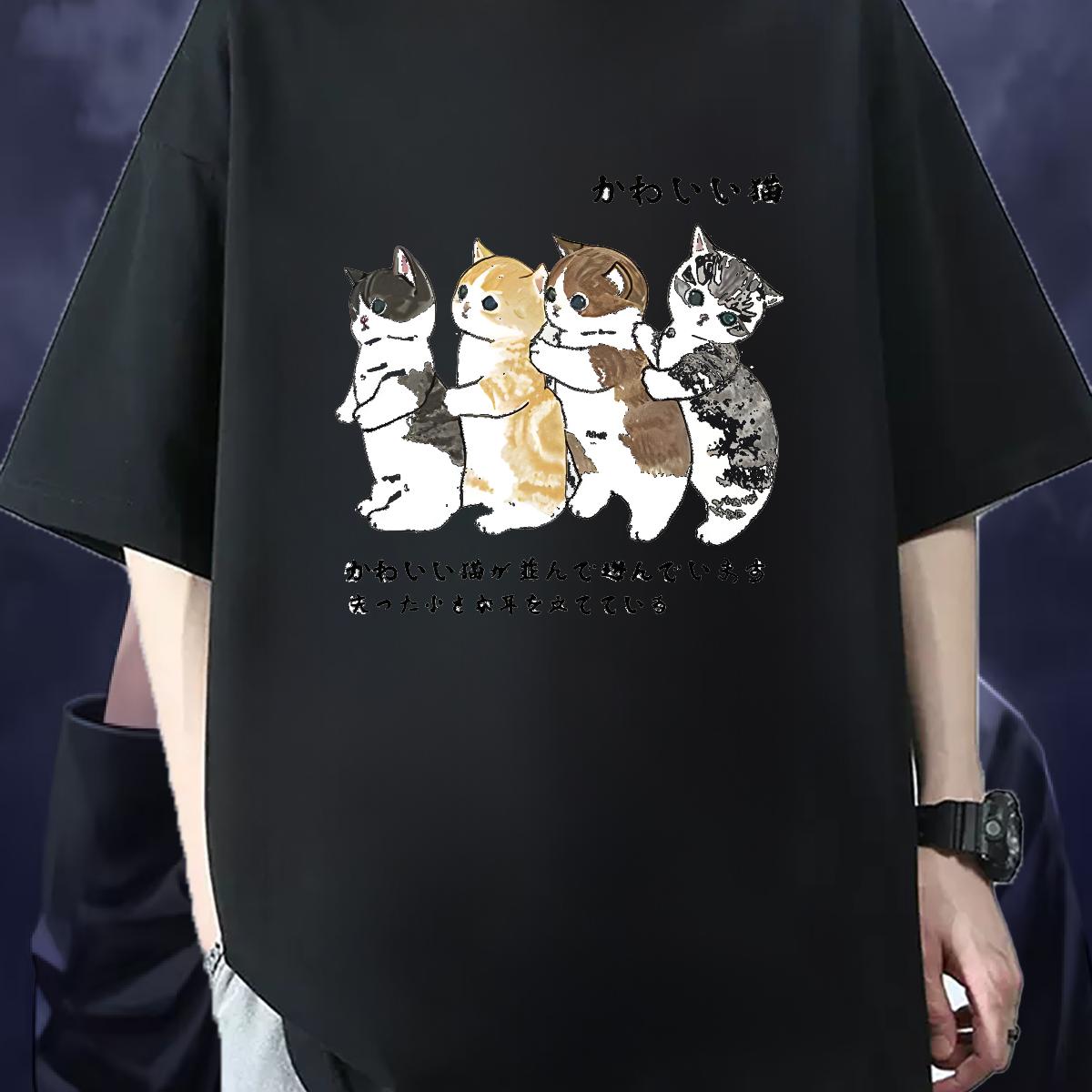 Custom Men T Shirts Anime Print Casual Daily Wear Men Clothes T-Shirt Cotton Breathable Wholesale