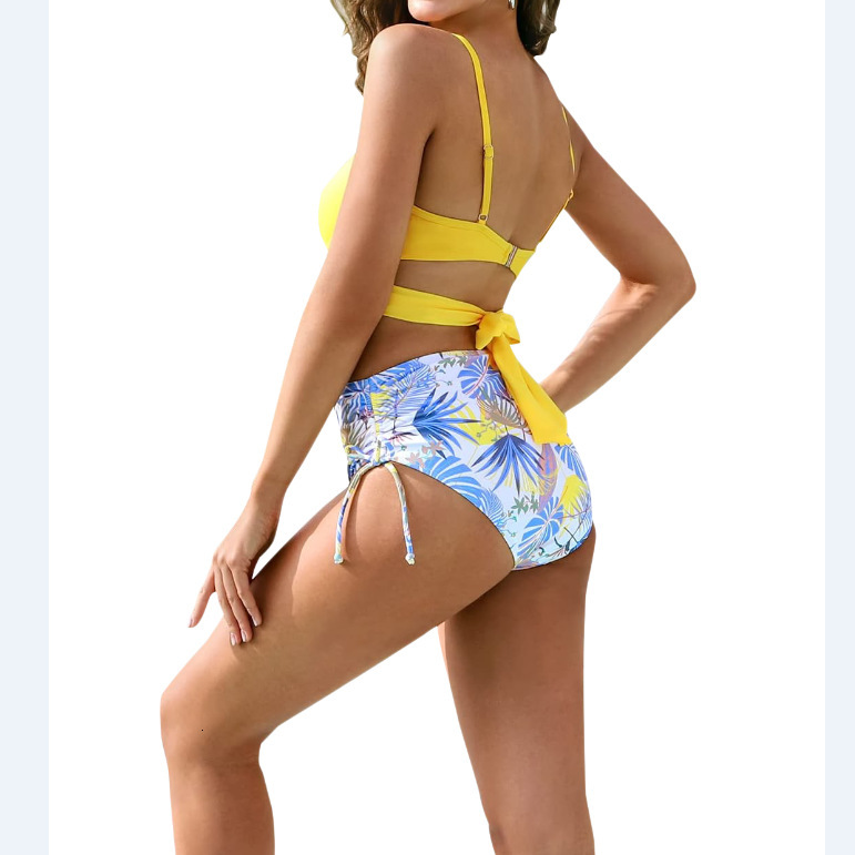 New Arrival New Product Washable Non-ironing Leisure Time Temperament New Pattern Ventilation 2023 New Bikini High Waist Women's Sexy Split Swimw