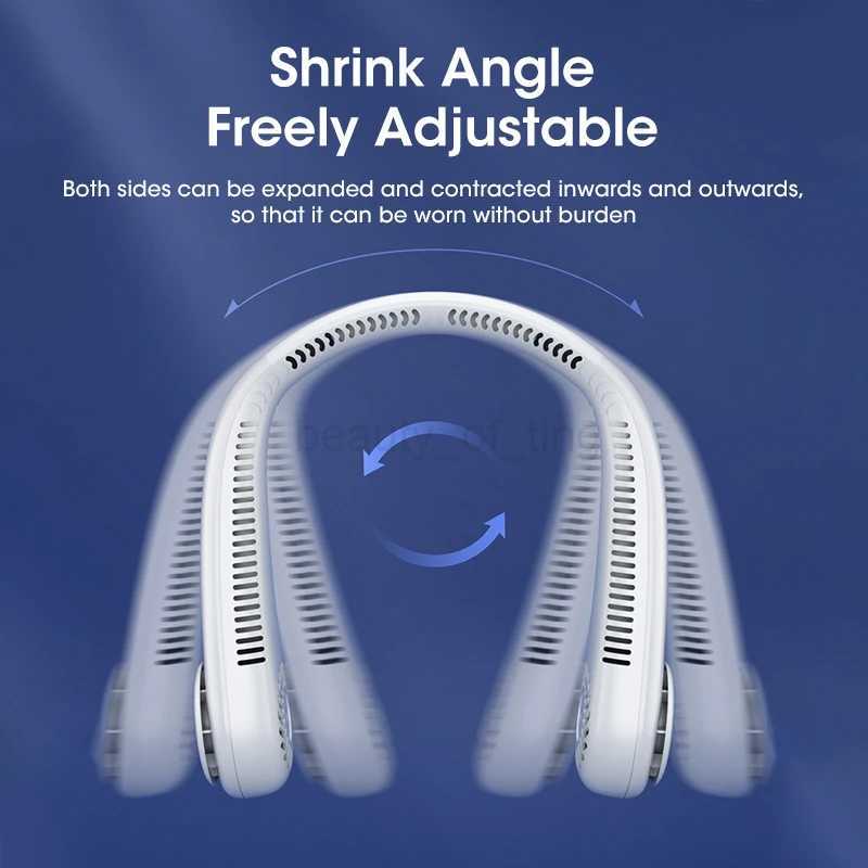 Summer Mini Hanging Neck Fan Leafless Portable Fan with Power Bank USB Rechargeable Air Cooler Electric Fan for Outdoor SportsCL240712