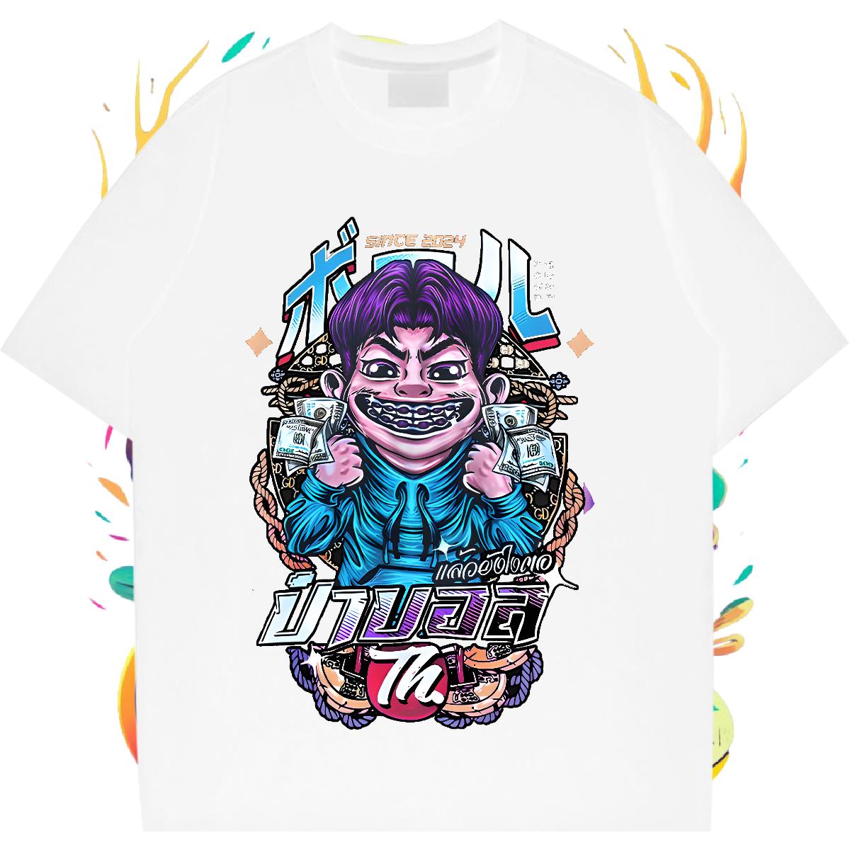 5A Woman T Shirts Crew Neck Cotton Breathable Tees Shirts Summer Casual Fashion Casual Women Tshirts Cartoon Printing S-3XL