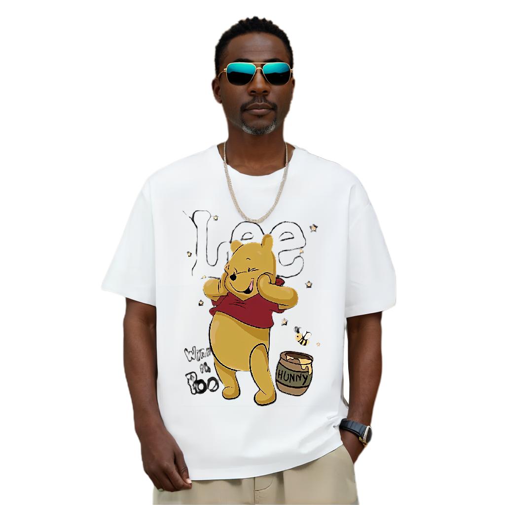 Unisex Men T Shirts Street Casual Crew Neck Cotton Breathable Couples T Shirts Fashion New Plus Size Cartoon Tops