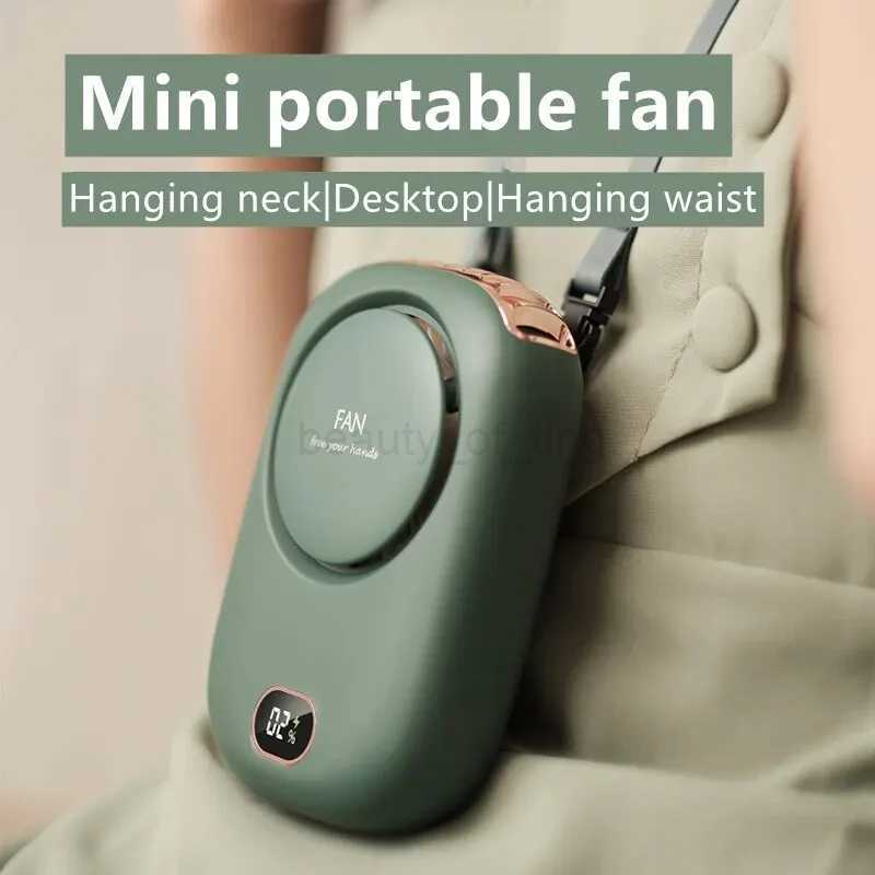 DQ203 Portable Neck Fan 3 Speed Wind USB Charging Hanging Bladeless Handheld Electric Mini Cooling Library Travel CampCL240712
