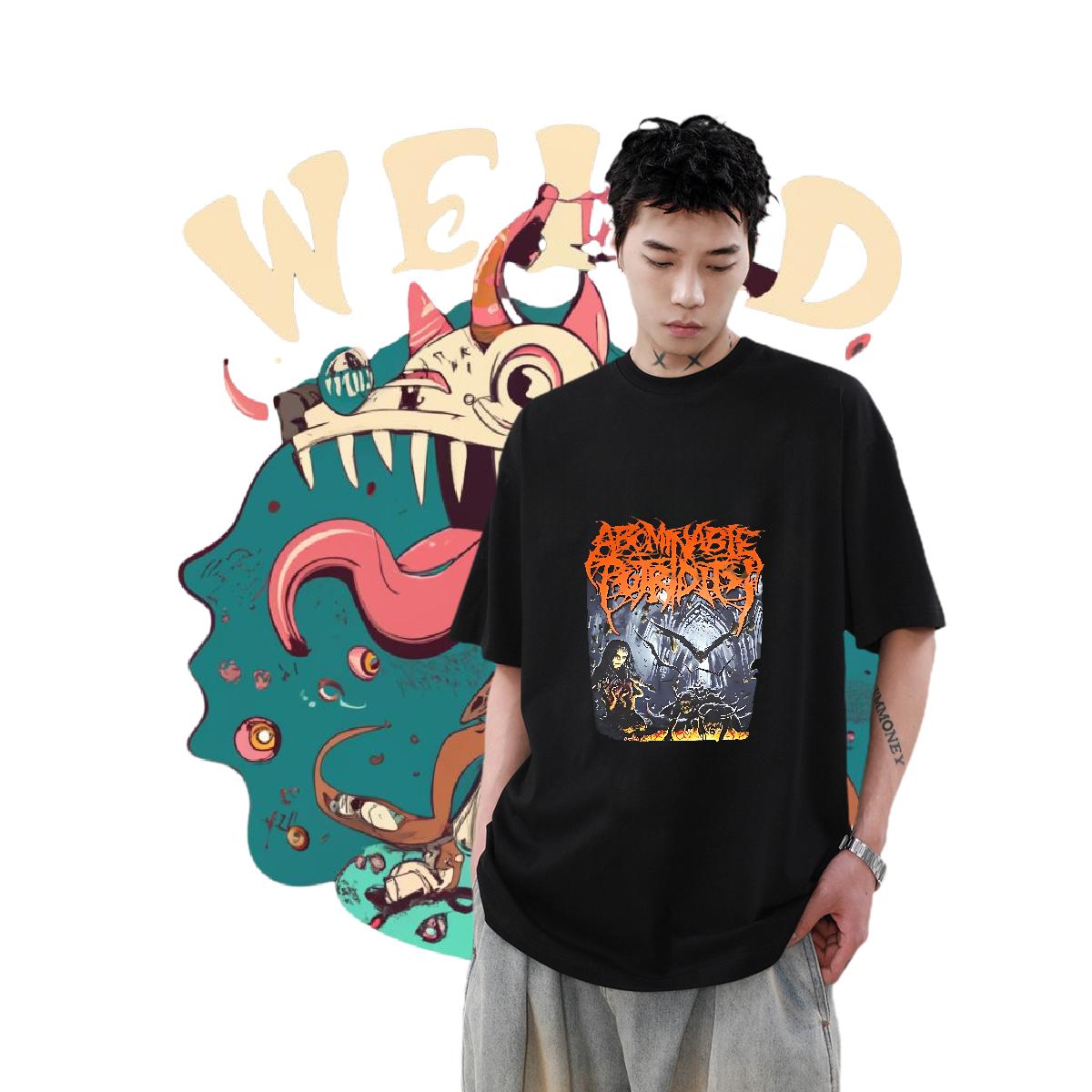 Cool Design Men Clothes T-Shirt Breathable Short Sleeve Casual Mens T Shirts Black Oversized Fashion New Tops Tees