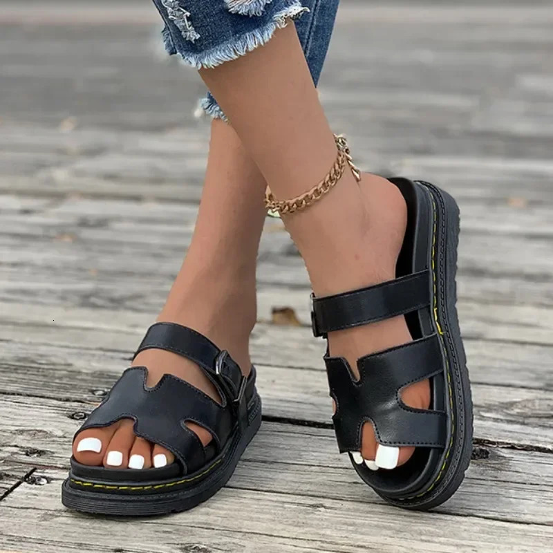 Roman Slippers Womens Platform Shoes Summer Open Toe Beach Flip Slippers 2024 Fashion Bouncing Sandals Walking Womens Slide 240712