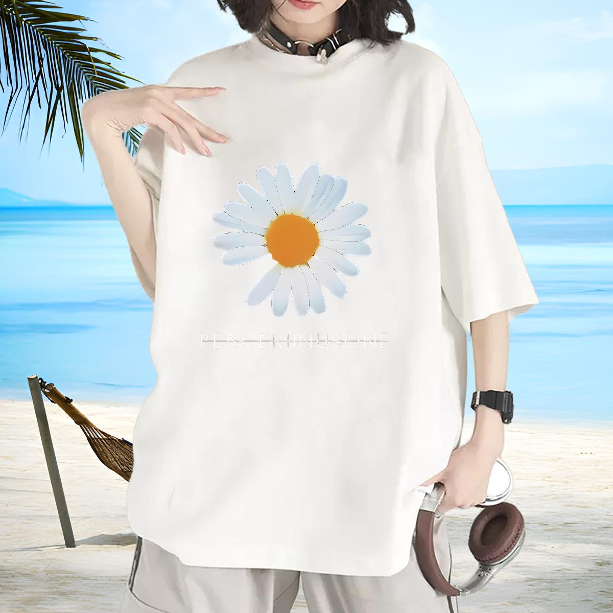 Nice T-Shirts Breathable Crew Neck Cotton Clothes Casual Beach Factory Direct Women Tees Oversized