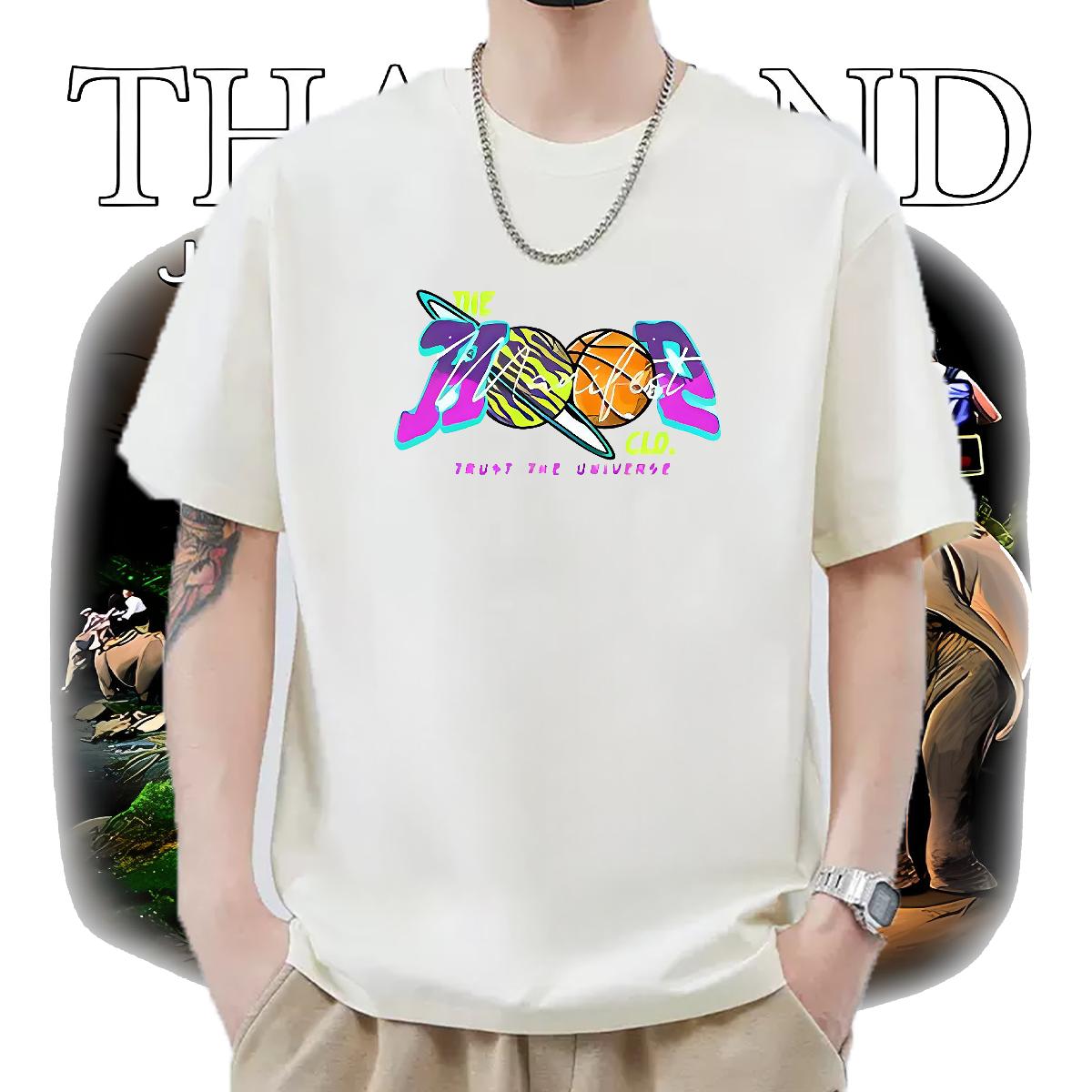 Comfortable Men T Shirts Daily Outfit Crew Neck Cotton Breathable Men Tees Classic DIY Anime Top Tees