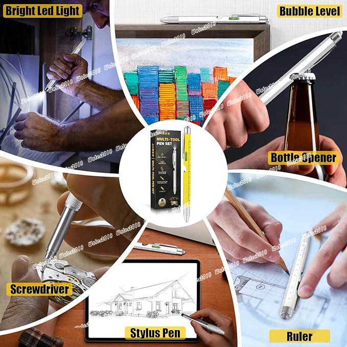 Multi Function LED Pens Bottle Opener Holder Tool Touch Screen Metal Ballpoint Pen Capacitive Pen