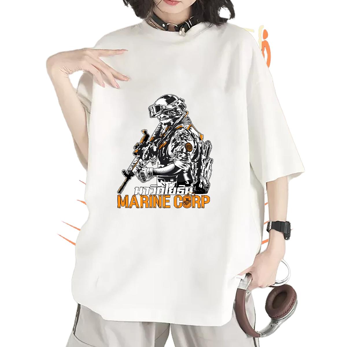 2024 Casual Woman T Shirts O-Neck Short Sleeve Cotton Daily Outfit Women Tees Custom Cartoon High quality Tee Shirt