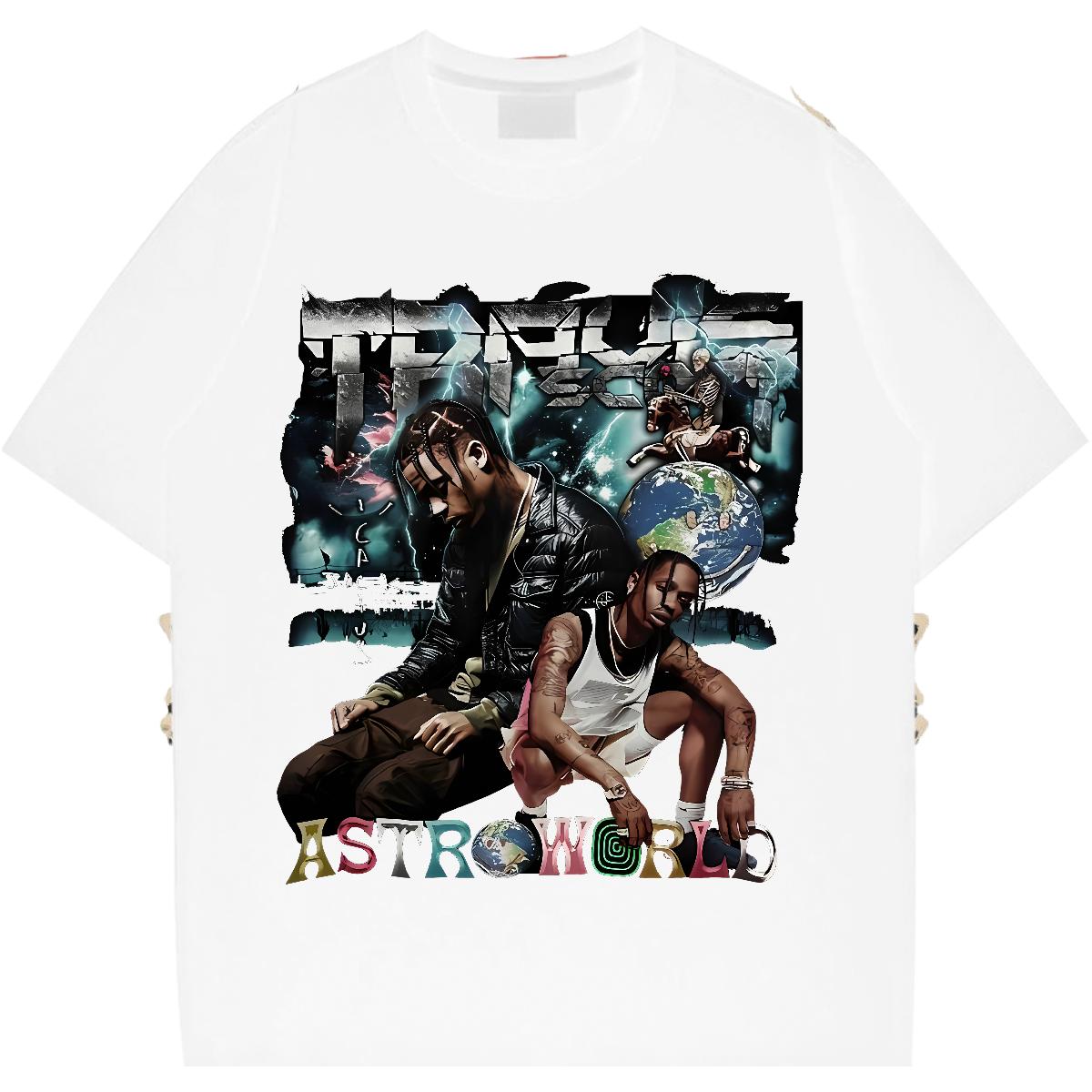 Comfortable Men Tops Tees Short Sleeve Cotton O-Neck Street T shirt Floral Print DIY Clothes