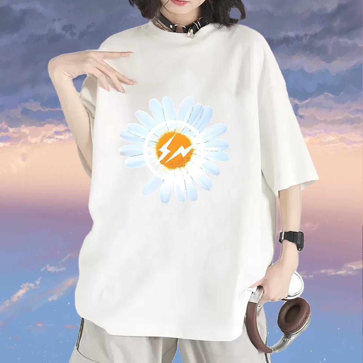 Classic T Shirts Women Short sleeve Cotton Soft Daily Wear Women Tees DIY Anime Printed Wholesale Clothes