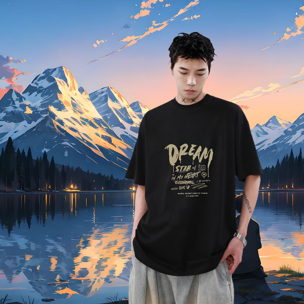 Wholesale Mens Tshirts 180g Cotton Home Outdoor Men T Shirts Custom Print Plus Size 2024 Tops Shirt