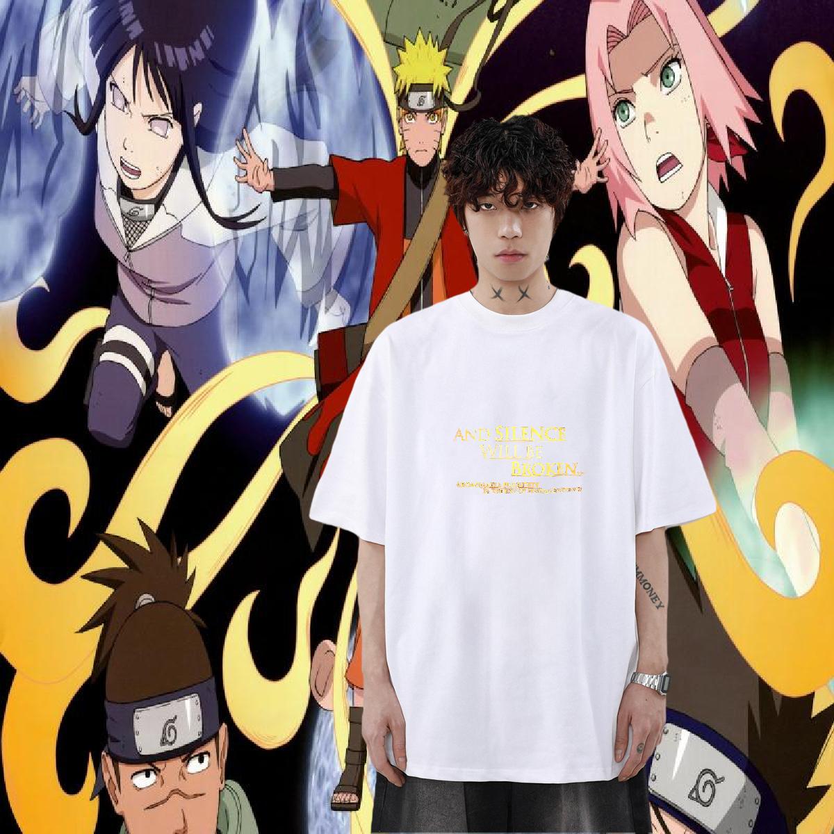 Loose Men Tshirts Crew Neck Cotton Breathable Anime Printing Street Mens T Shirts DIY 2024 DIY Tops Shirt