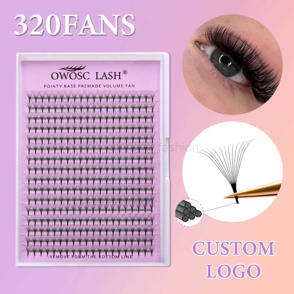 OWOSC 320 Fans Pointy Base Premade Volume Fans Medium Stem Sharp Thin Pre Made Russian Volume Fan Eyelash Extensions customCL240713