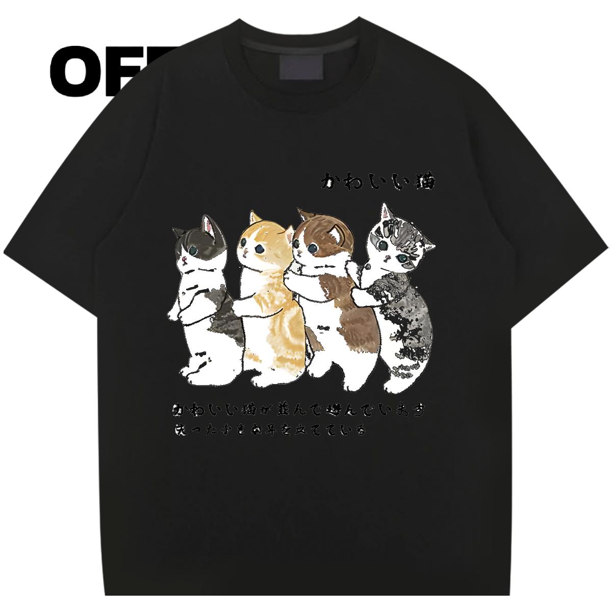 New T-Shirts for Men Cartoon Printing S-3XL Tshirt for Man Woman Anime Printing Street Cotton Breathable Short Sleeve Wholesale Tshirts