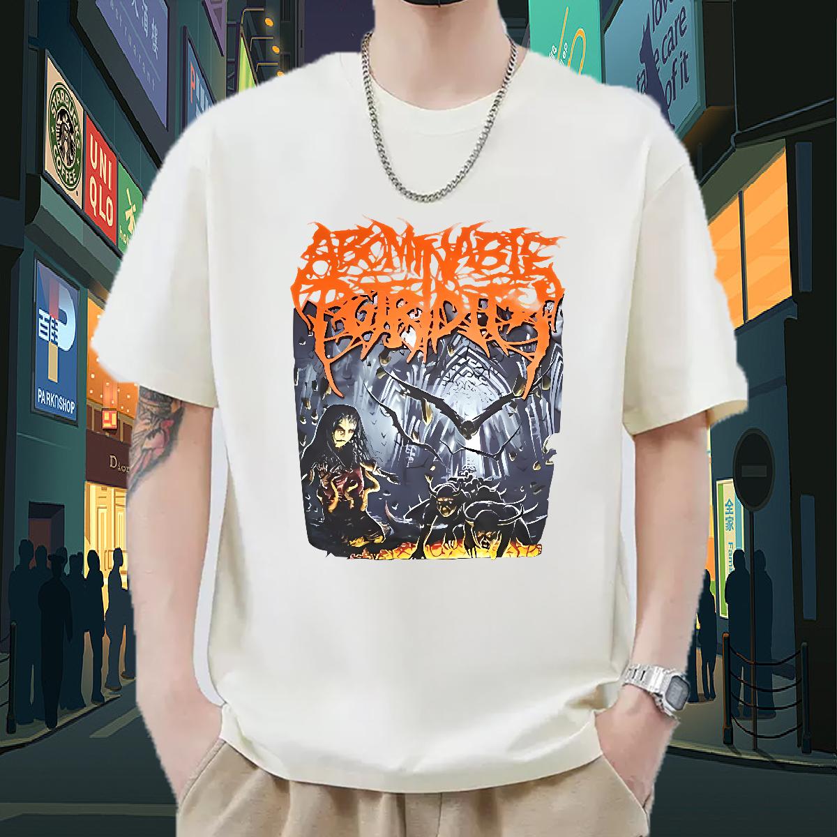 Wholesale T Shirts Men Anime Print Tshirts High Street Hip Hop 180g Cotton Comfortable Clothes