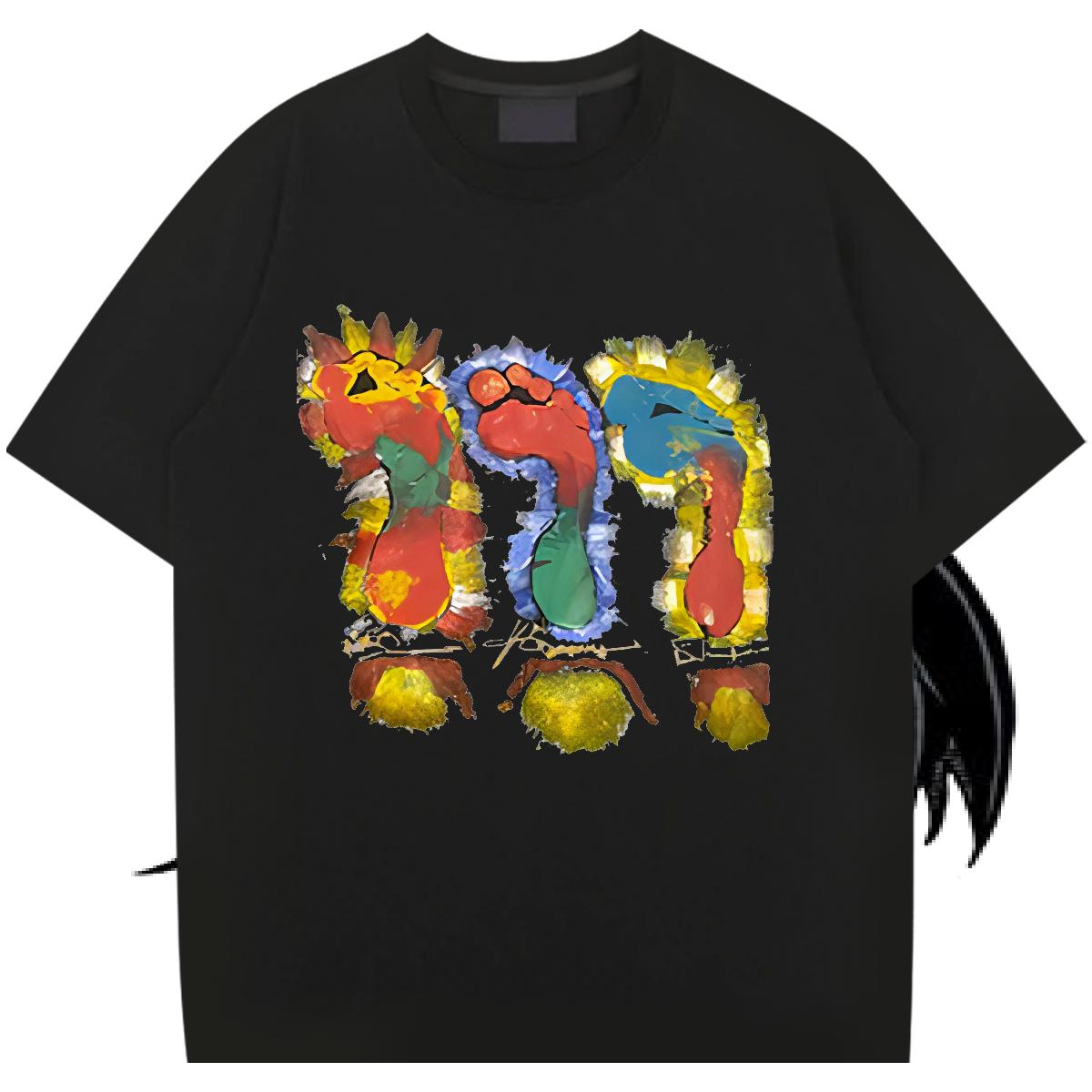 Cool Design Men Tops Tees Breathable Crew Neck Cotton Outdoor Men T Shirts Cartoon Printing S-3XL Designer Top Tees