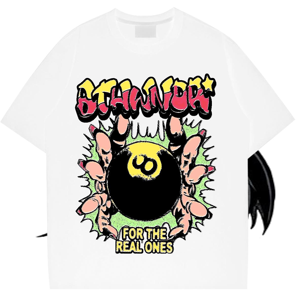 DIY Customized Man T Shirts Cartoon Print Casual Beach Tshirt for Man Woman Crew Neck Cotton Popular