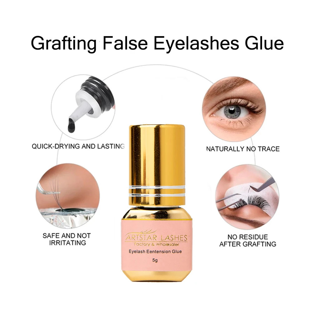 Artstar 5ml eyelash extensions 0.5S/1S/2S quick drying eyelash extensions adhesive low odor long-lasting eyelash extensions 240713