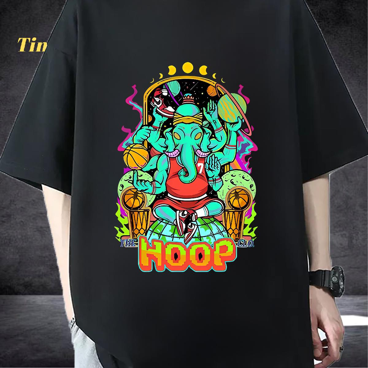 Loose Fit Men Clothes T-Shirt Cotton Breathable Outdoor Mens T Shirts DIY Printed DIY Customized Clothings