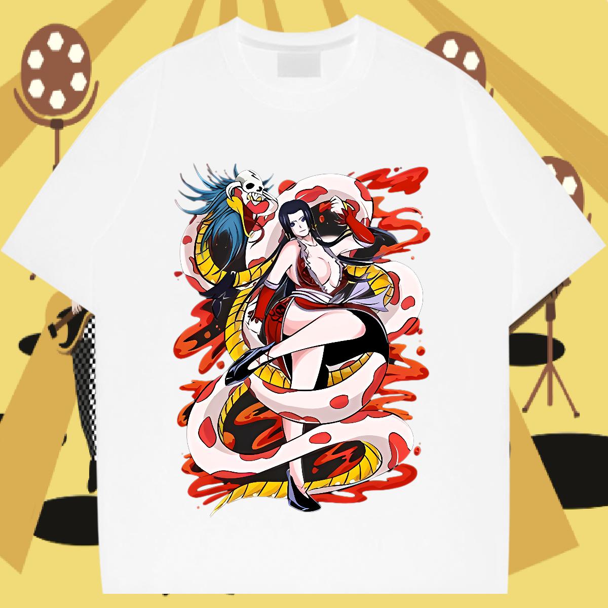 2024 T-Shirts for Men Black Oversized Anime Printing Street Men Tshirts Round Neck Short Sleeve Unisex