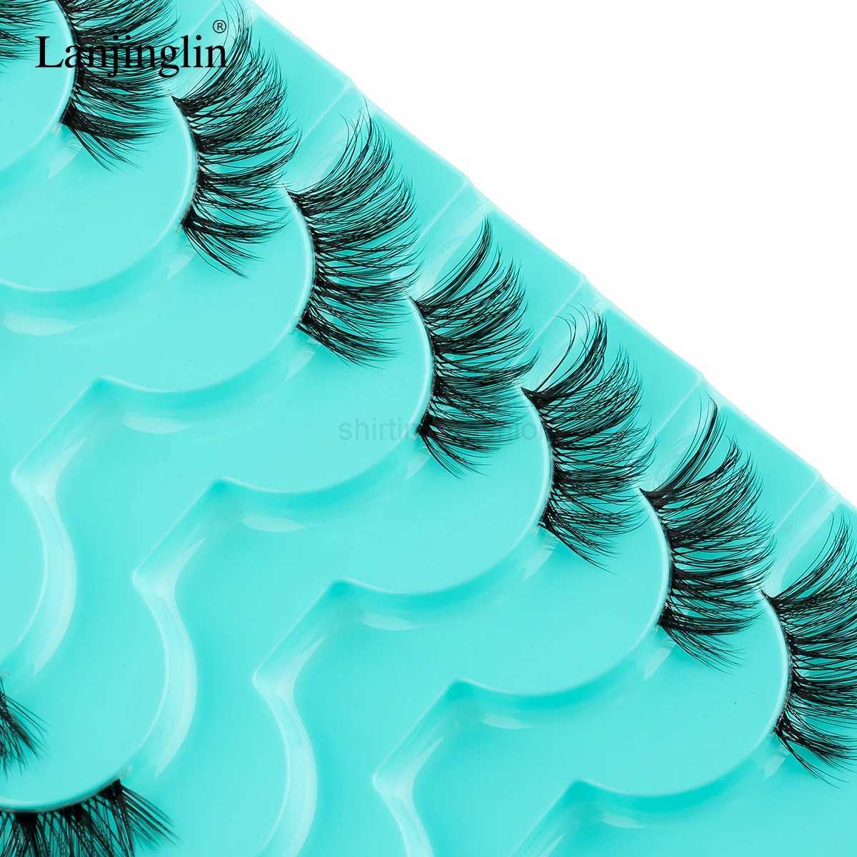 Half Lashes 3/5/10Pairs Natural Short Cat False Eyelashes Hand made Reusable Fluffy Fake Eyelash Makeup Tool Faux Cils CliosCL240713