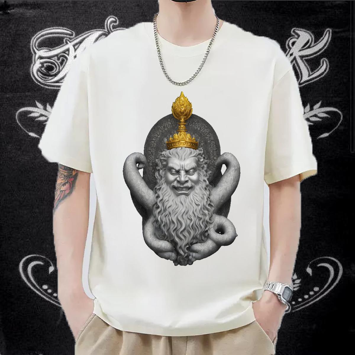 2024 New Men T Shirts DIY Printed Outdoor Men Tees Cotton Breathable Short Sleeve Cool